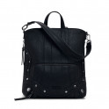 Kleiner Rucksack aus Leder mit Patch-Effekt