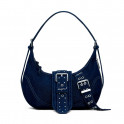 Borsa media in denim con fibbia