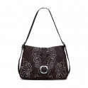 Medium leather effect buckle bag