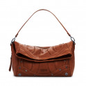 Medium embroidered leather effect bag