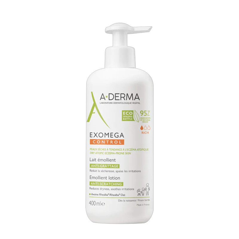 A-Derma Women's Light Body Care Exomega Control Anti-Irritation Emollient Milk
