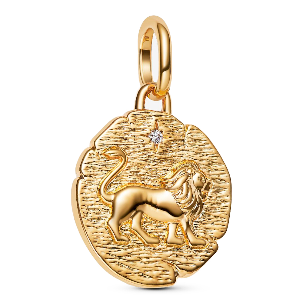 Pandora Gold/Golden Charms Lion Medallion Charm 763974C01