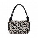 Borsa a tracolla in tessuto jacquard LC floccato