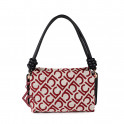 Borsa a tracolla in tessuto jacquard LC floccato