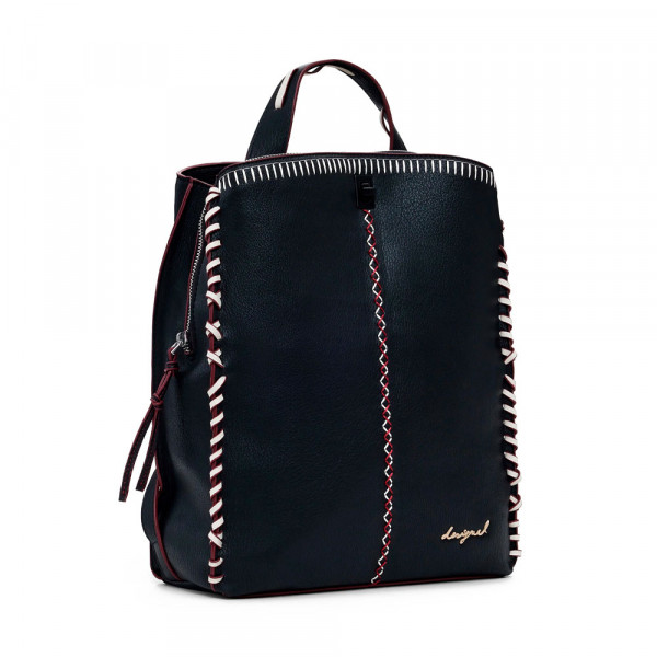 large-leather-effect-stitching-backpack