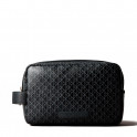 Zippered travel toiletry bag with all-over monogram logo