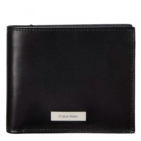 Portefeuille plié avec plaque logo