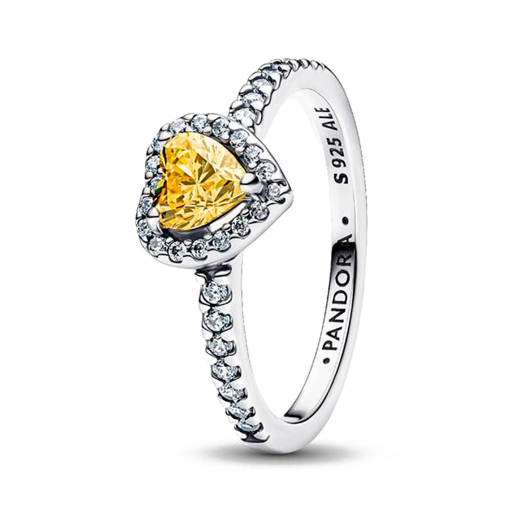 Pandora Anillo Corazón en Relieve Brillante 198421C06