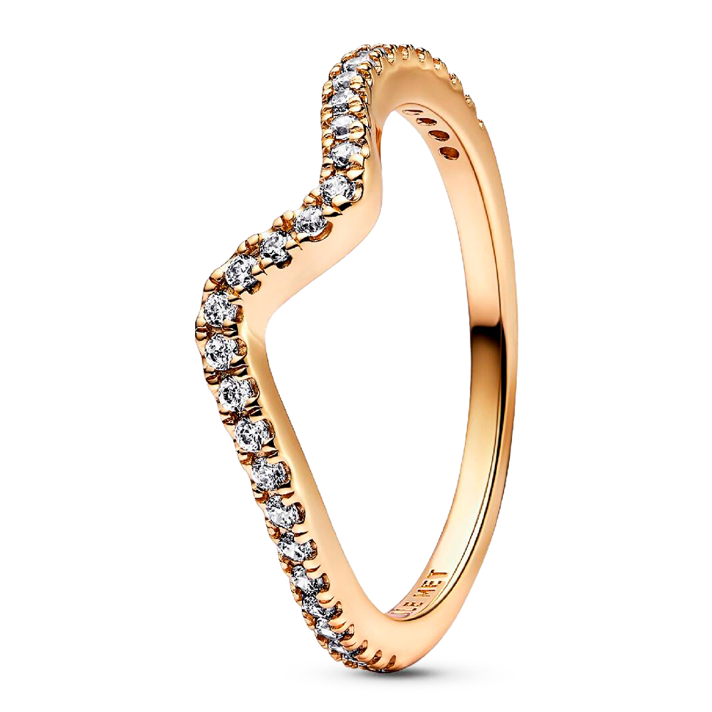 Pandora Gold Rings Bright Wave Ring 162539C01