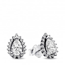 Pear Cut Sparkling Halo Stud Earrings 292834C01 - Pandora - Trenfit