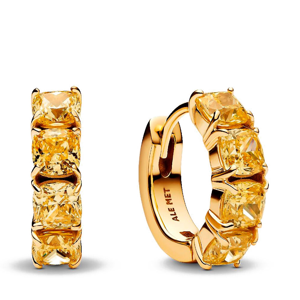 Pandora Yellow Earrings Hoop Earrings 263851C02