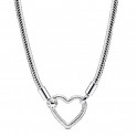 Snake Chain Necklace with Heart Clasp 393377C00