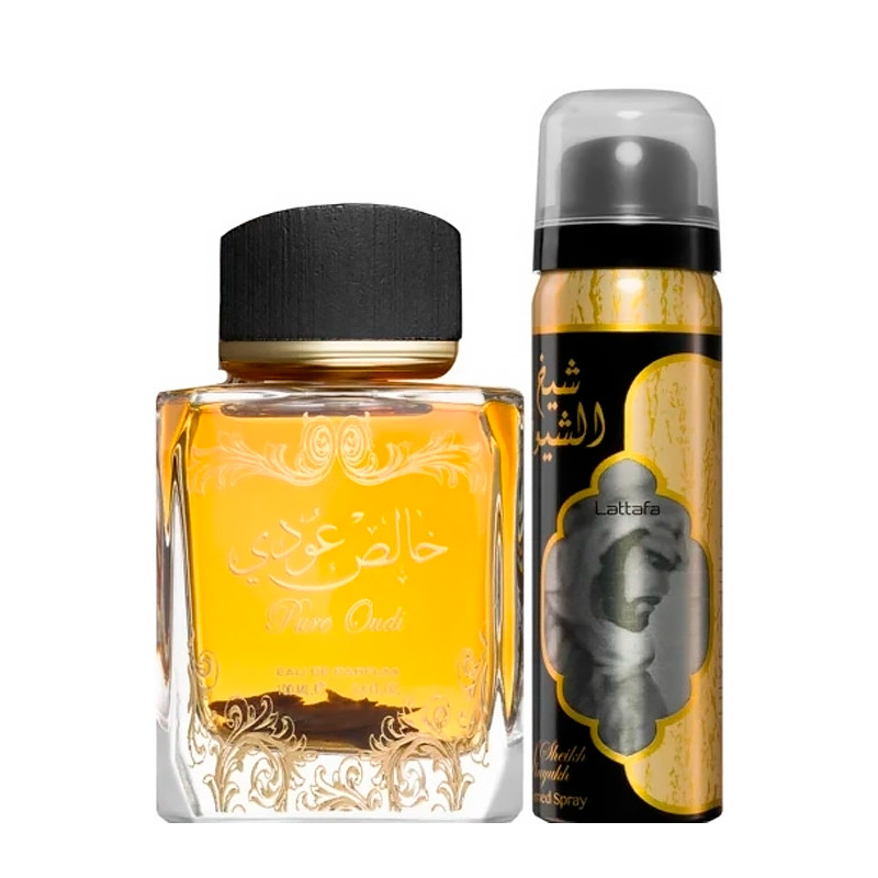 LATTAFA Oudi Set (Ep 100 Vp + Deo Spray 50 ml) "Unisex", artículo versátil para uso diario – imagen 2