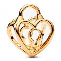 Filigree Heart Padlock Charm