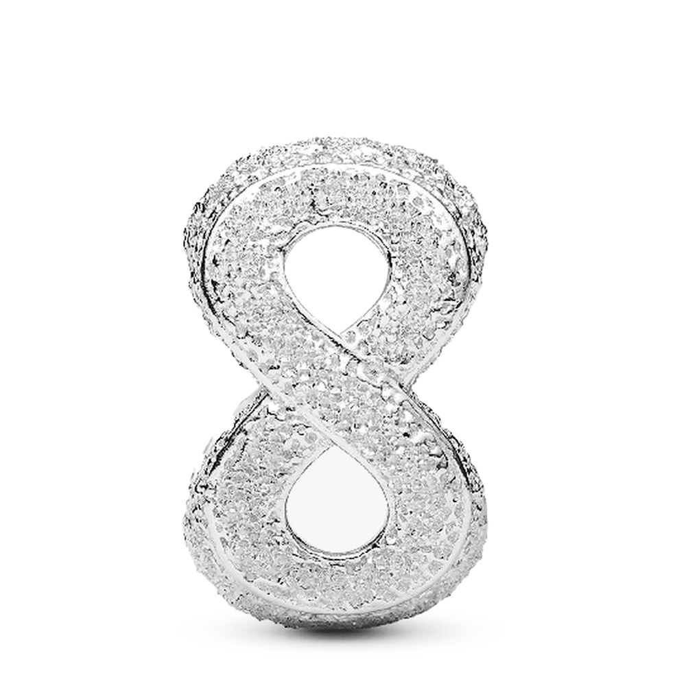 Pandora Silver Charms Mini Charm Infinity Symbol Texture 794523000