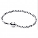 Bracelet cha&icirc;ne ail&eacute;e avec fermoir rond en argent sterling 594028C00