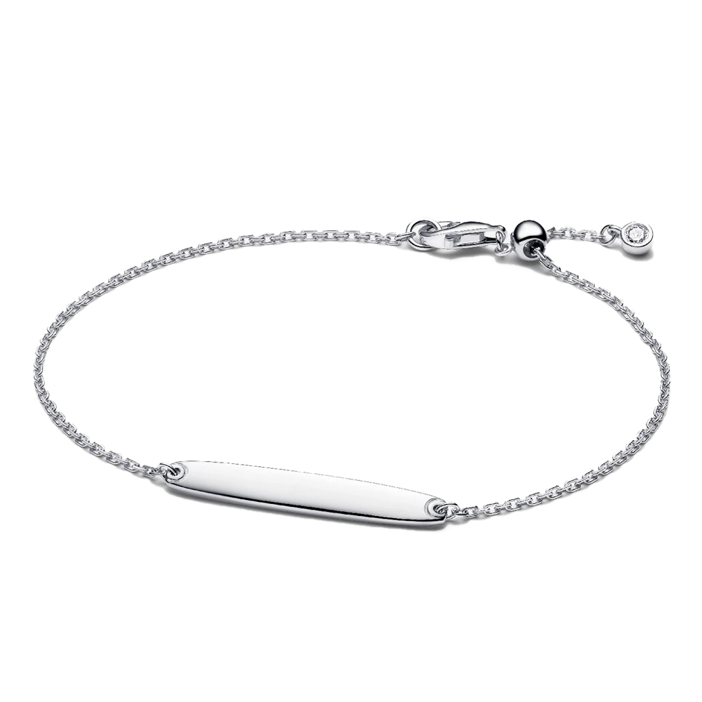Pandora Pulsera de cadena Barra Grabable Plata de primera ley 594010C01