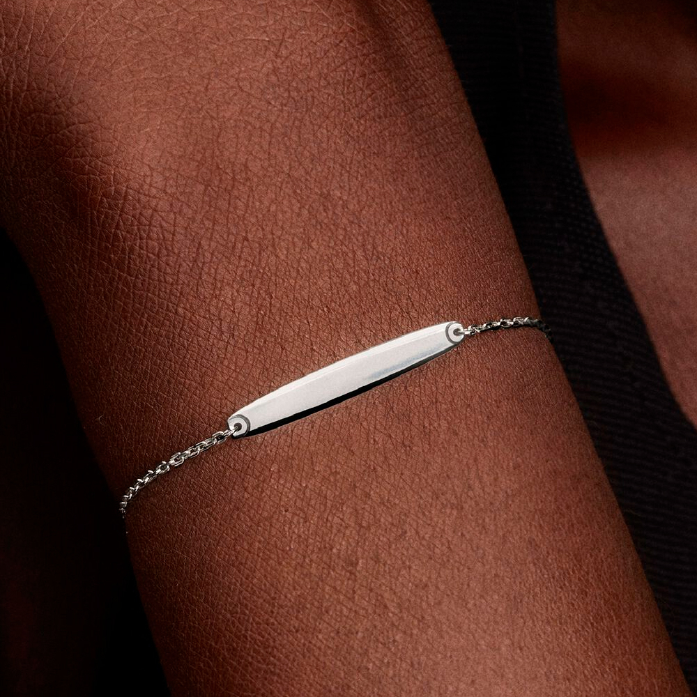 Pandora Pulsera de cadena Barra Grabable Plata de primera ley 594010C01 – imagen 2