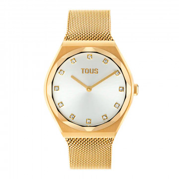 analog-watch-with-karat-round-mesh-gold-steel-bracelet