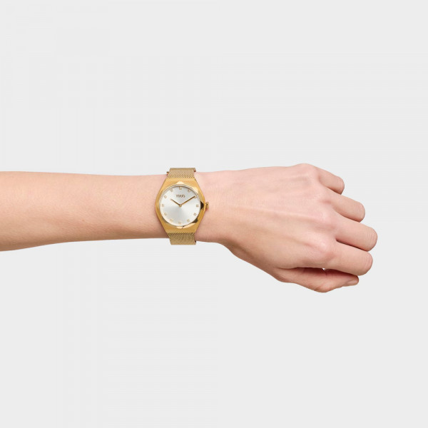 analog-watch-with-karat-round-mesh-gold-steel-bracelet