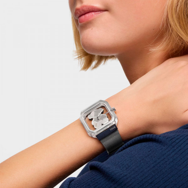 d-bear-party-analog-watch-with-steel-bracelet