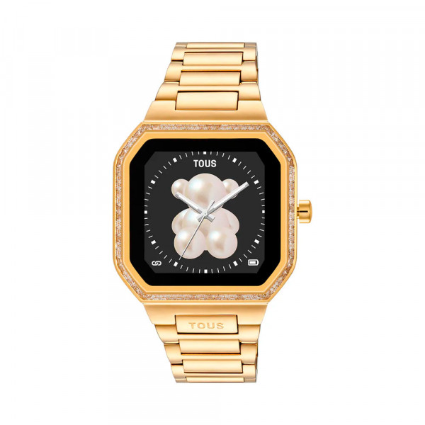 montre-connectee-b-connect-avec-bracelet-en-acier-dore-et-zircone-cubique