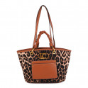 Bolso Shopper leopardo y efecto piel