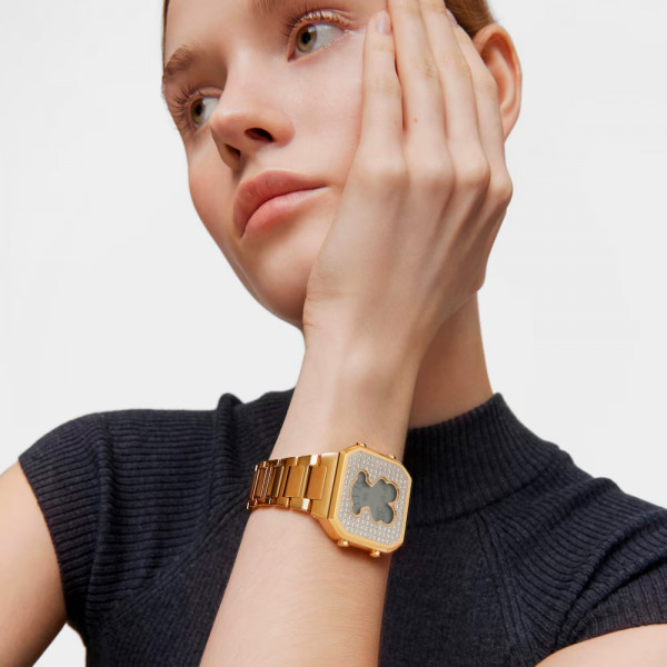 reloj-digital-con-brazalete-de-acero-ipg-dorado-y-zirconitas-d-bear