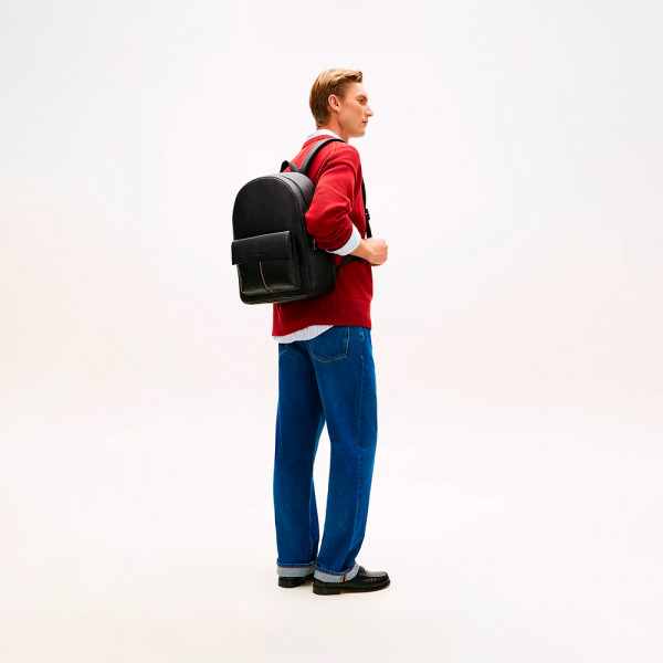 textured-backpack-with-flap-pocket