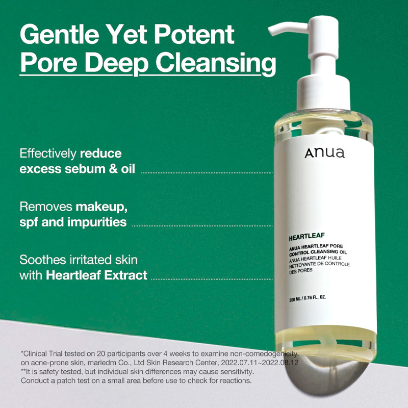 Anua Women's Light Face Skin Care Heartleaf Pore Control Cleansing Oil Cleaning Oil