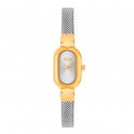 Analog Jewelry Watch with Steel and Gold Steel Bracelet Oval Icon
