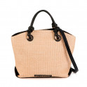 Raffia-effect tote bag