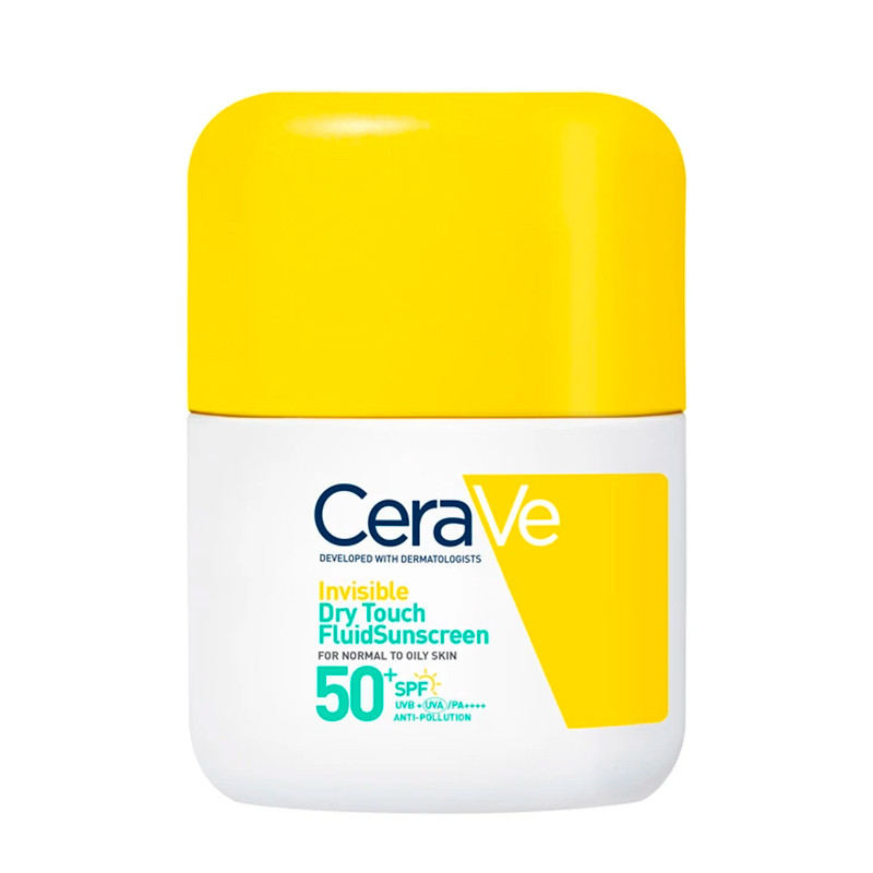 Cerave Light Face Sunscreen Invisible Dry Touch Fluid Sunscreen Spf 50+ Facial Sunscreen