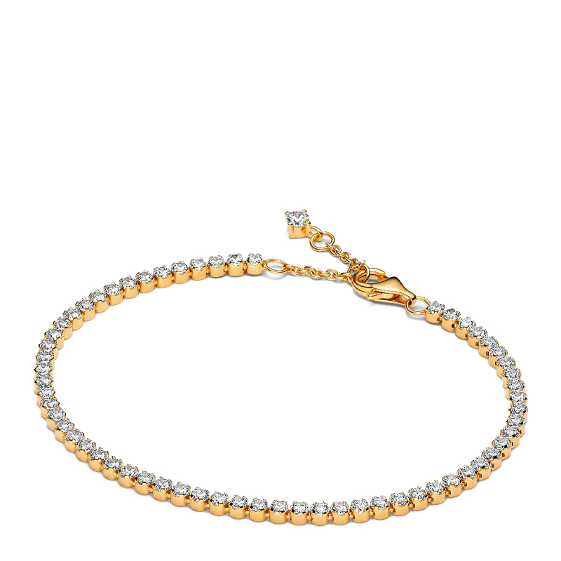 Pandora Light/Gold Bracelets Sparkling Tennis Bracelet With Level Setting 563927C01
