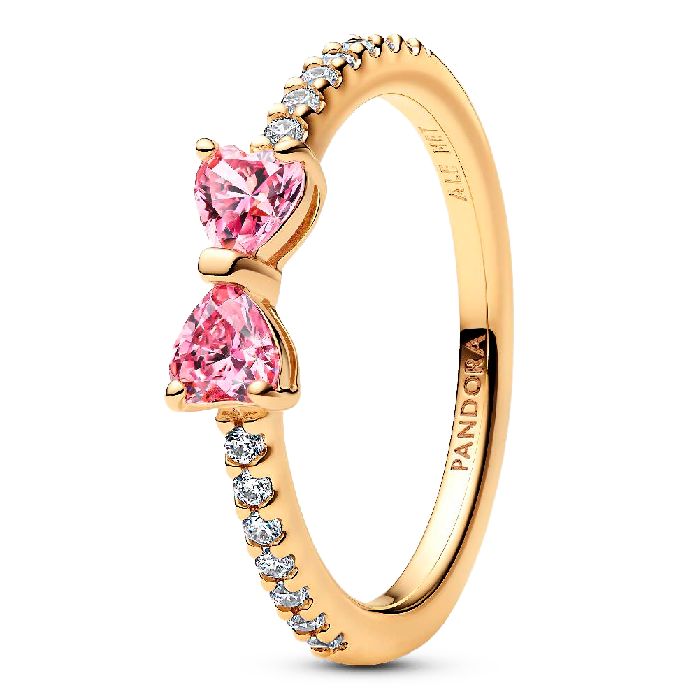 Pandora Pink Rings Sparkling Bow Ring 163510C01