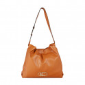 Faux leather shopper bag with oval LC logo