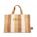 Large striped tote bag