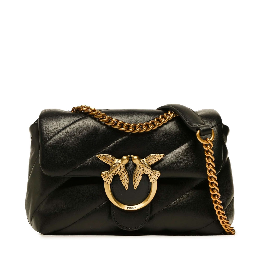 Pinko Bandolera acolchada mini Pinko Love Puff Negra