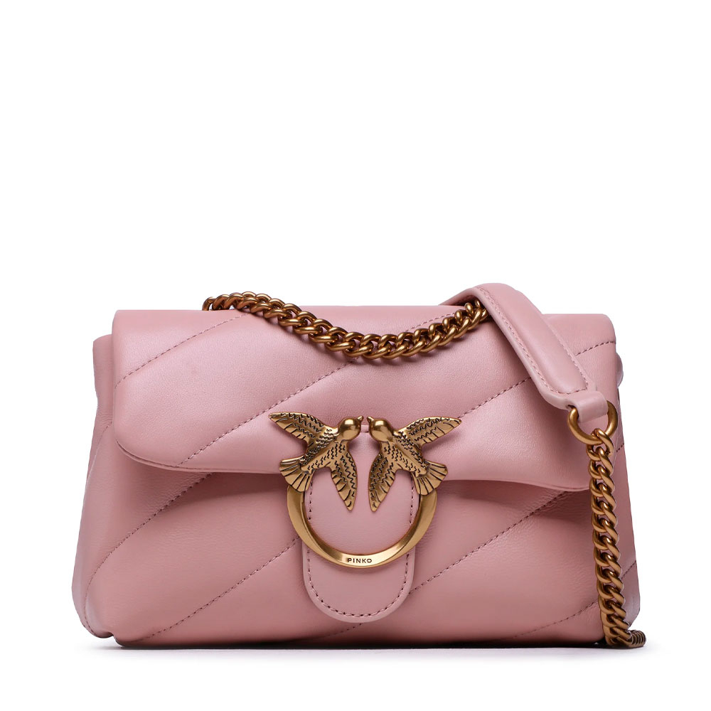 Pinko Women's Grain/Gold Bags, Toiletry Bags And Suitcases For Love Puff Mini Cl Sheep Nappa Crossbody Bag