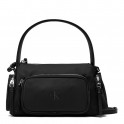 Soft nylon and satin shoulder bag