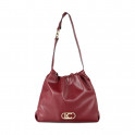 Faux leather shopper bag with oval LC logo