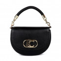 Half-moon shoulder bag with flap