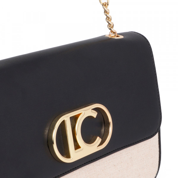 two-tone-faux-leather-flap-shoulder-bag