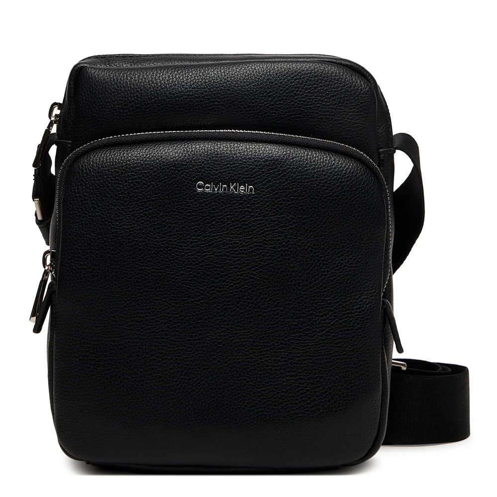 Calvin Klein Jeans Men's Black Messenger Bags, Toiletry Bags And Suitcases For Raised Pocket Reporter Crossbody Bag