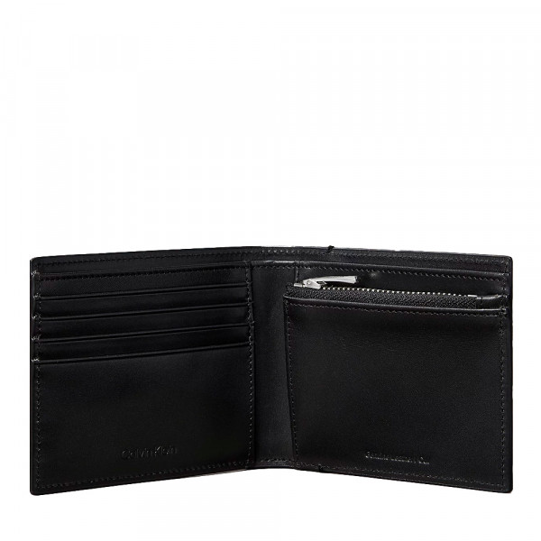 Folded wallet with logo plaque