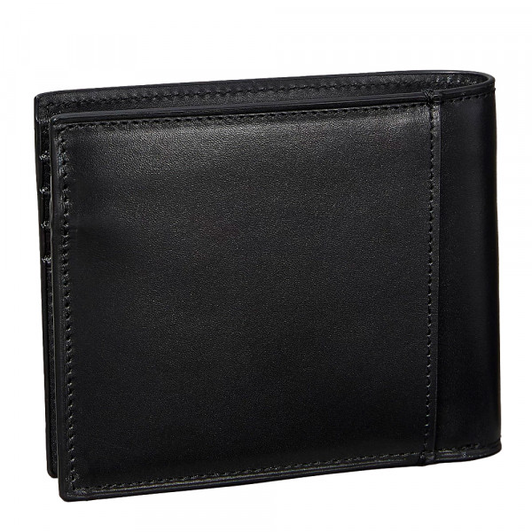 Folded wallet with logo plaque