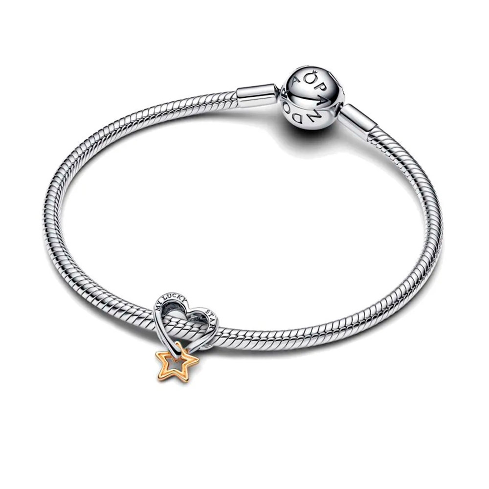 Pandora Charm de corazón y estrella de la suerte 763513C00
