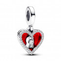 DOUBLE RED HEART AND LOCK PENDANT CHARM 793119C01