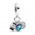 CIONDOLO PANDORA IN ARGENTO STERLING CON TRIPLA CAMERA, CUORE E BUSSOLA 792703C01