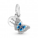 CHARM COLGANTE DOBLE MARIPOSA AZUL Y CITA 790757C01